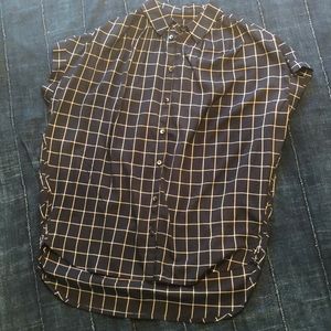 Button down shirt sleeve blouse